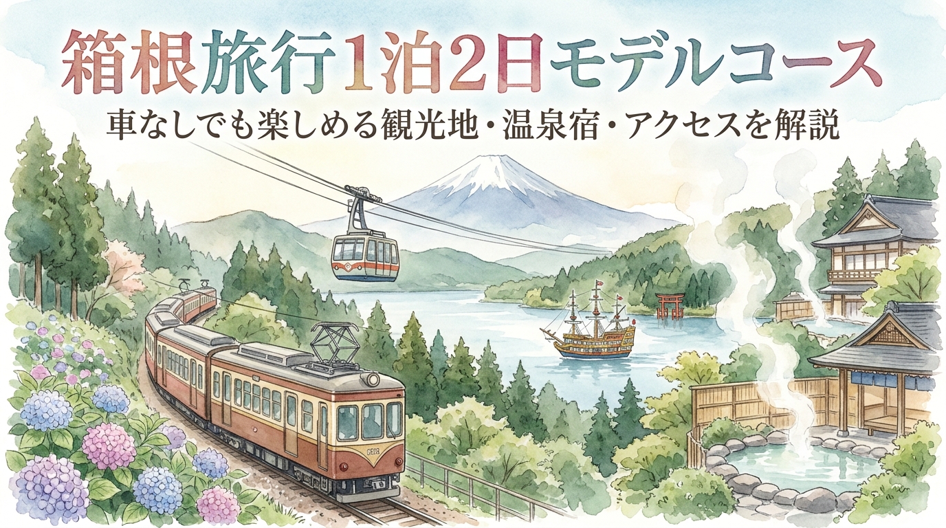 箱根旅行1泊2日モデルコース｜車なしでも楽しめる観光地・温泉宿・アクセスを解説